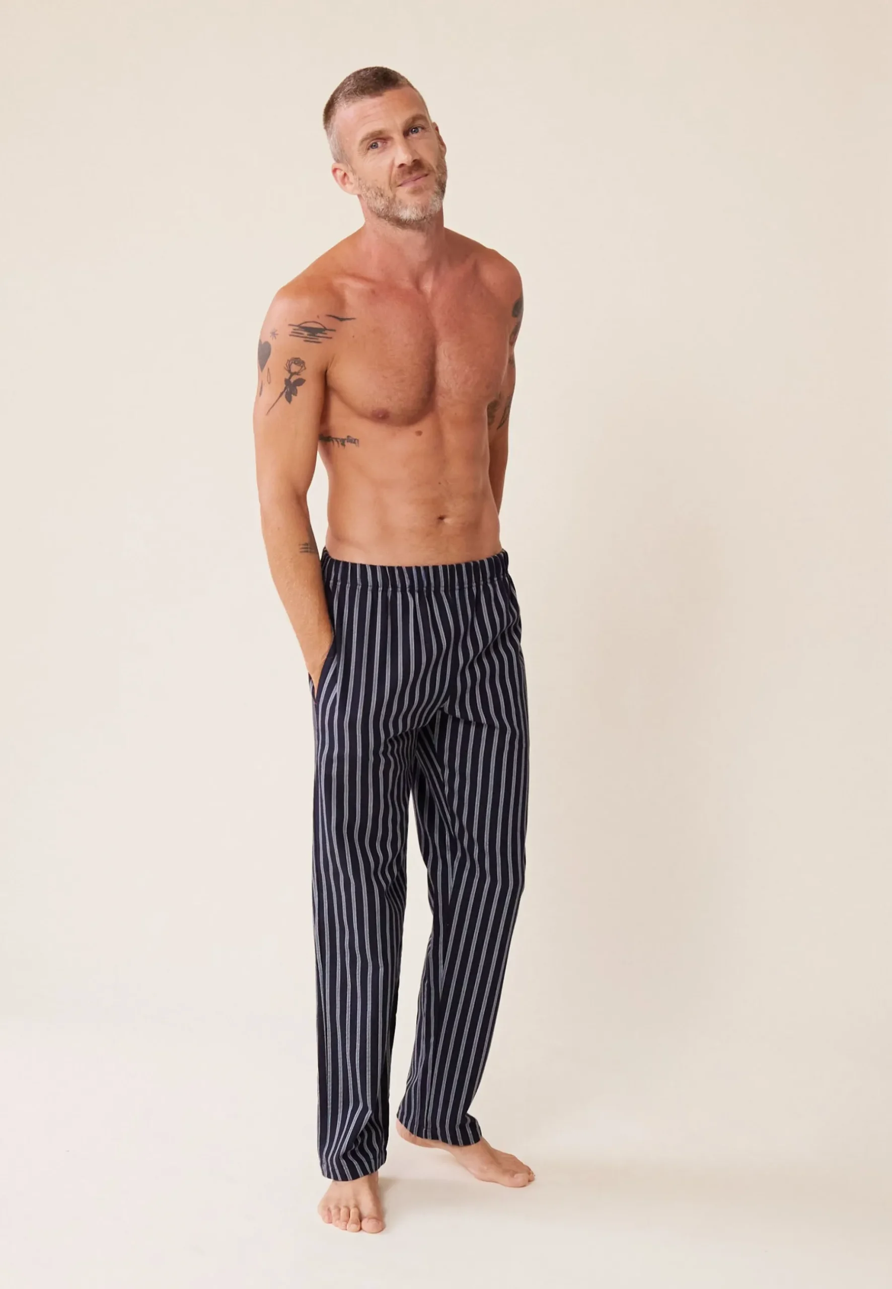 Le slip français Bas De Pyjamas|Bas De Pyjamas<Bas de pyjama en flanelle-Timothe pacifique Bleu