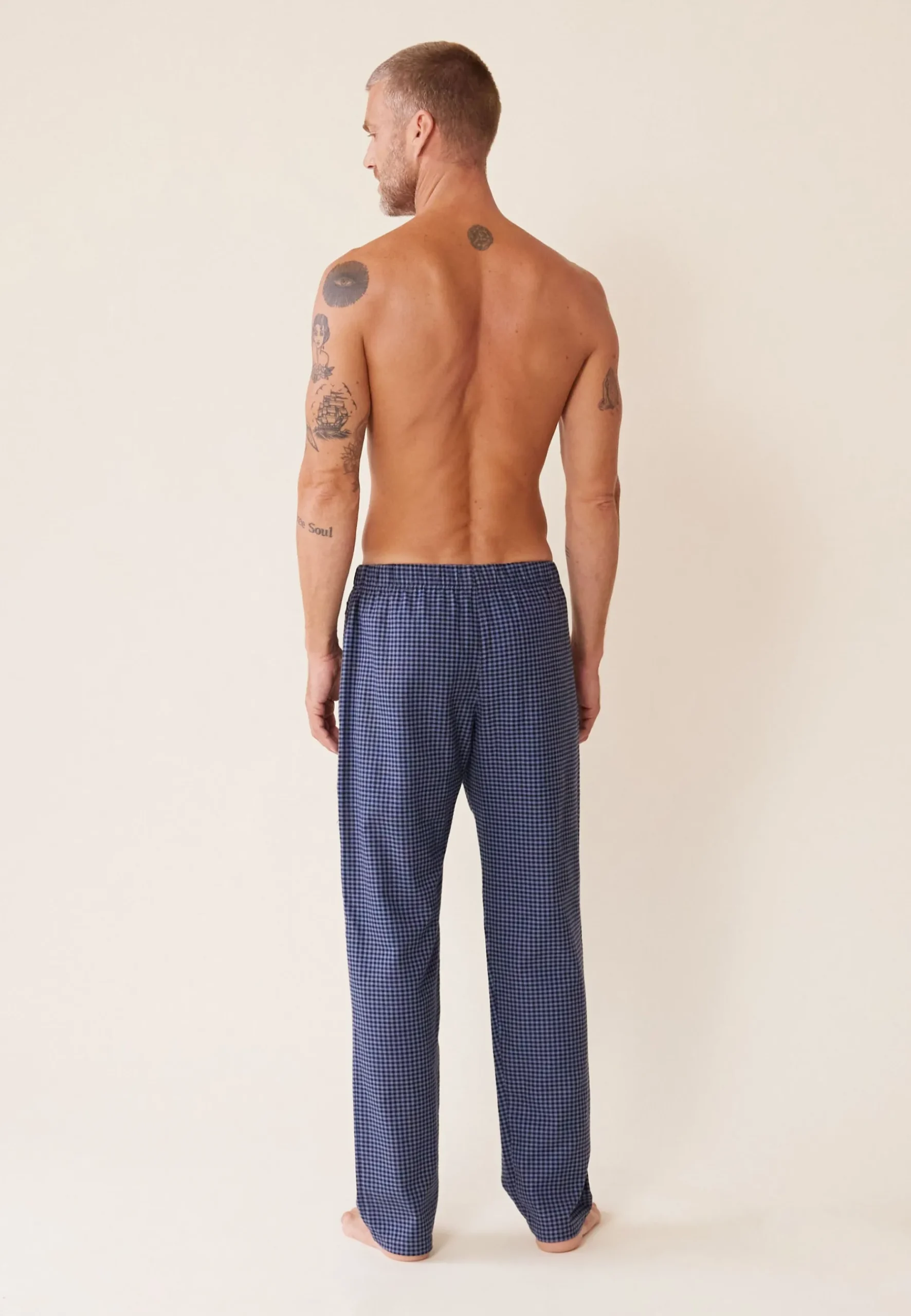 Le slip français Bas De Pyjamas|Bas De Pyjamas<Bas de pyjama en flanelle-Timothe Vichy gris Bleu