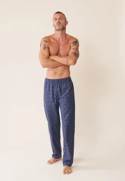 Le slip français Bas De Pyjamas|Bas De Pyjamas<Bas de pyjama en flanelle-Timothe Vichy gris Bleu