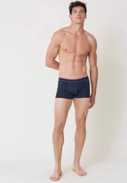 Le slip français Boxers|Boxers<Boxer court en coton brodé 2 Etoiles-Marius 2 Etoiles Bleu