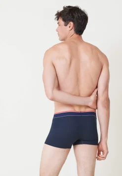 Le slip français Boxers|Boxers<Boxer court en coton brodé 2 Etoiles-Marius 2 Etoiles Bleu