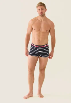 Le slip français Boxers De Bain<Boxer de bain en polyamide-Triton Marinière Marine Bleu