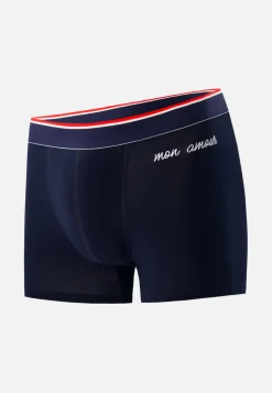 Le slip français Boxers|Boxers<Boxer en coton brodé-Marius Amour Bleu