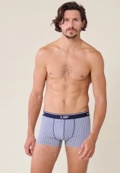 Le slip français Boxers|Boxers<Boxer en coton-Marius Chevron Poussière Bleu