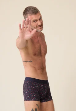Le slip français Boxers|Boxers<Boxer en coton-Marius imprimé Jour J Bleu