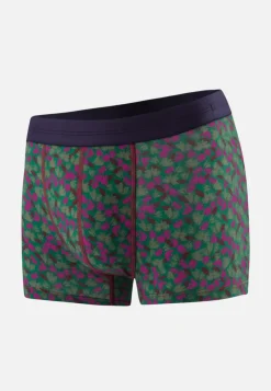 Le slip français Boxers|Boxers<Boxer en coton-Marius Imprimé Poppy Epicéa Betterave Vert