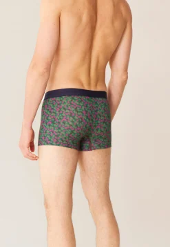 Le slip français Boxers|Boxers<Boxer en coton-Marius Imprimé Poppy Epicéa Betterave Vert