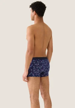 Le slip français Boxers|Boxers<Boxer en coton-Marius Imprimé Gufi Acier Betterave Bleu