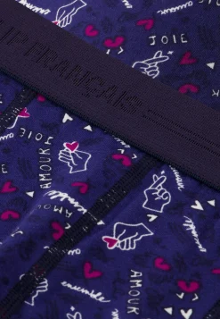 Le slip français Boxers|Boxers<Boxer en coton-Marius Imprimé Gufi Acier Betterave Bleu