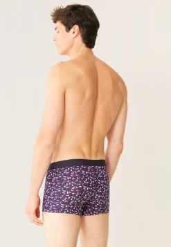 Le slip français Boxers|Boxers<Boxer en coton-Marius Imprimé Gavotte Marine Indigo Bleu