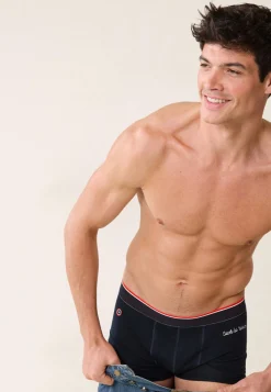 Le slip français Boxers|Boxers<Boxer en coton-Marius Marine Brodé 'Sucer la roue' Bleu