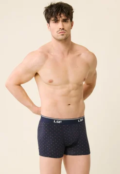 Le slip français Boxers|Boxers<Boxer en coton-Marius Petis pois marine Bleu