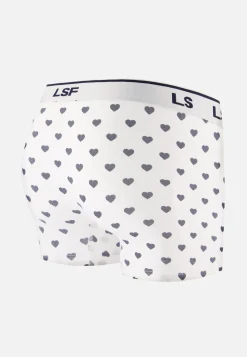 Le slip français Boxers|Boxers<Boxer en coton-Marius Petit Coeur Marine Blanc