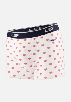 Le slip français Boxers|Boxers<Boxer en coton-Marius Petit Cœur Rouge Brodé Grimpeur Blanc