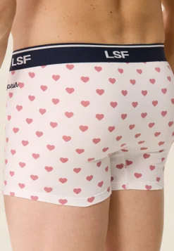 Le slip français Boxers|Boxers<Boxer en coton-Marius Petit Cœur Rouge Brodé Grimpeur Blanc