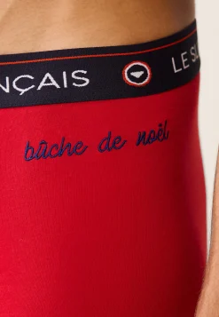 Le slip français Collection Cadeaux|Boxers<Boxer en coton-Redoutable Cerise Buche De Noel Rouge
