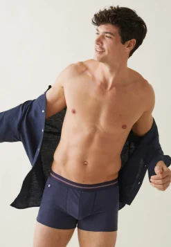 Le slip français Boxers|Boxers<Boxer en lin-Johnny Marine Bleu