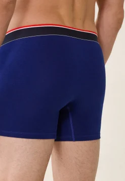 Le slip français Broderie 🪡|Boxers<Boxer long en coton-Michel Indigo Bleu