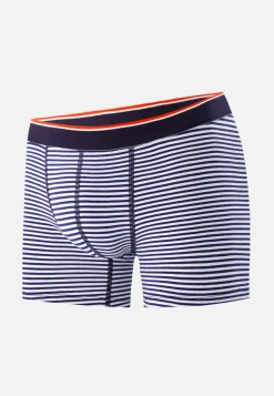 Le slip français Boxers|Boxers<Boxer long en coton-Michel Marinière Bleu