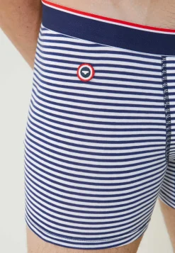 Le slip français Boxers|Boxers<Boxer long en coton-Michel Marinière Bleu
