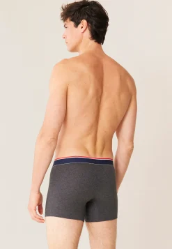 Le slip français Broderie 🪡|Boxers<Boxer long en coton-Michel Anthracite Gris
