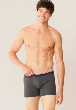 Le slip français Broderie 🪡|Boxers<Boxer long en coton-Michel Anthracite Gris