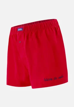 Le slip français Collection Cadeaux|Caleçons<Caleçon en coton-Fredo Buche De Noel Rouge