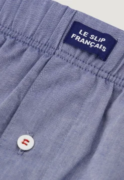 Le slip français Broderie 🪡|Caleçons<Caleçon en coton-Jacques Chambray Bleu