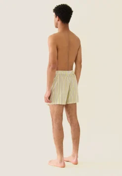 Le slip français Caleçons|Caleçons<Caleçon en coton-Jacques Rayure Matelas Cire Velours Jaune