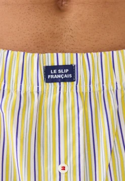 Le slip français Caleçons|Caleçons<Caleçon en coton-Jacques Rayure Matelas Cire Velours Jaune