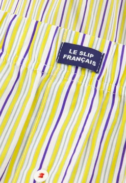 Le slip français Caleçons|Caleçons<Caleçon en coton-Jacques Rayure Matelas Cire Velours Jaune
