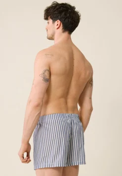 Le slip français Caleçons|Caleçons<Caleçon en coton-Jacques Sens Bleu Gris Blanc