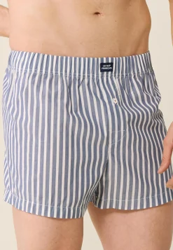 Le slip français Caleçons|Caleçons<Caleçon en coton-Jacques Sens Bleu Gris Blanc