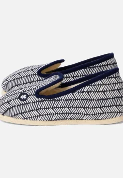 Le slip français Chaussons|Chaussons<Charentaises chevron 2-Chaussons d'intérieur en laine Blanc