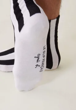 Le slip français Chaussettes En Coton|Chaussettes En Coton<Chaussettes mi-hautes en coton-Lucas rayures agnès B Blanc