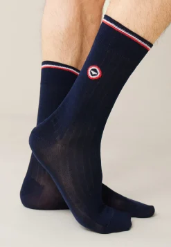 Le slip français Broderie 🪡|Chaussettes En Fil D'Ecosse<Chaussettes mi-hautes en fil d'Ecosse-Nessy Marine Bleu