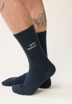 Le slip français Chaussettes En Laine|Chaussettes En Laine<Chaussettes mi-hautes en mohair-Andy Porte Bonheur Marine