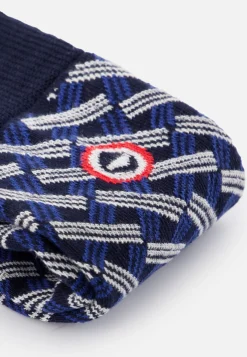 Le slip français Chaussettes En Coton|Chaussettes En Coton<Chaussettes mi-hautes-Lucas Imprimé Diagonale Marine Bleu