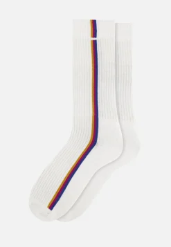 Le slip français Chaussettes De Sport|Chaussettes De Sport<Chaussettes mi-hautes-Wilfried Lignes Acier Betterave Blanc