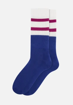 Le slip français Chaussettes De Sport|Chaussettes De Sport<Chaussettes mi-hautes-Wilfried Bloc Acier Betterave Blanc