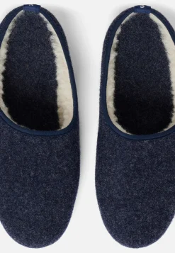 Le slip français Chaussons|Chaussons<Chaussons d'intérieur en laine-Claude Marine Bleu