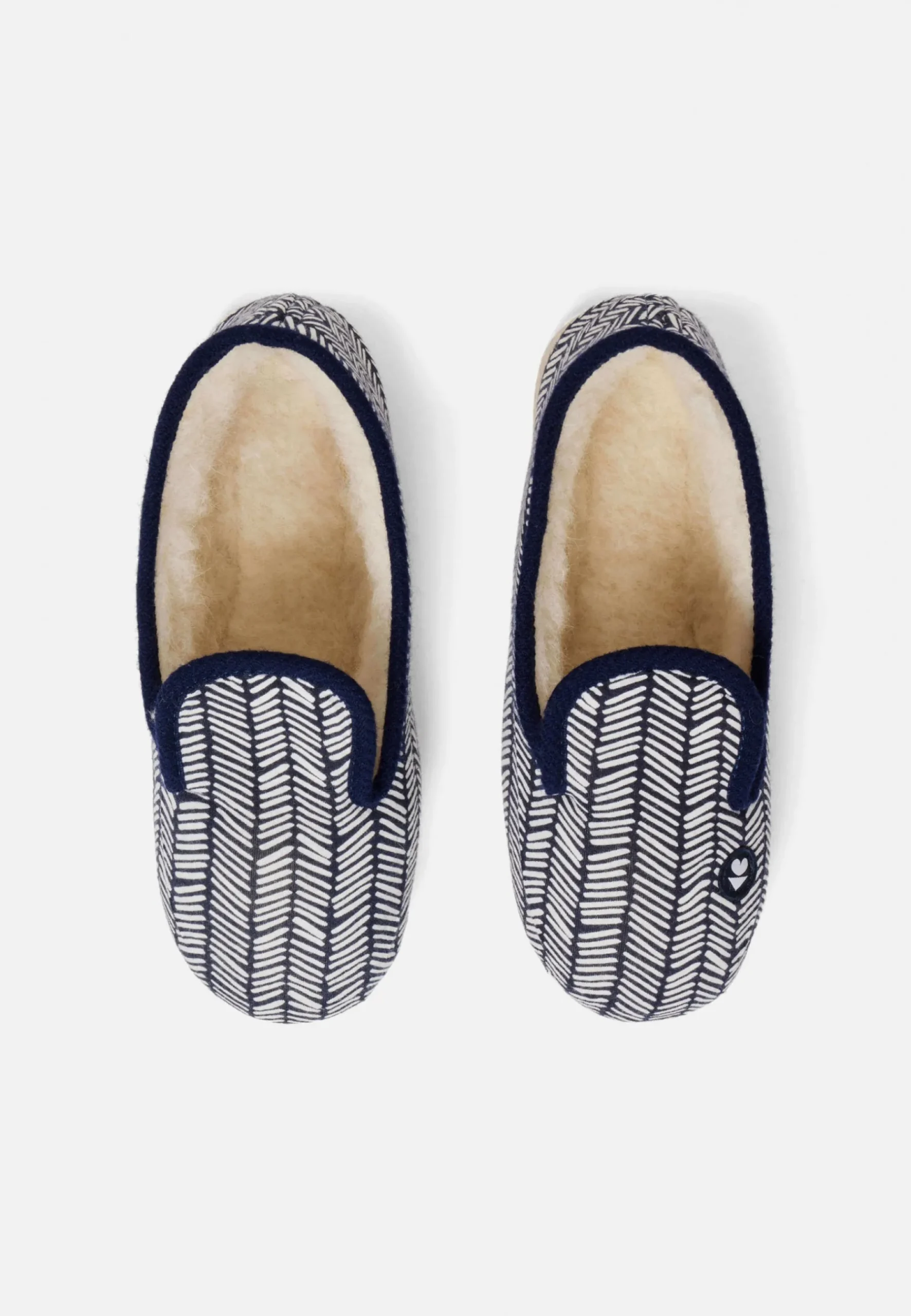 Le slip français Chaussons|Chaussons<Chaussons d'intérieur en laine-Pantoufles Chevron Blanc
