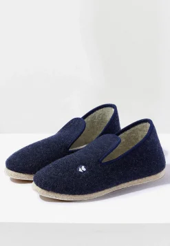 Le slip français Chaussons|Charentaises<Chaussons d'intérieur en laine-Charentaises Marine Bleu