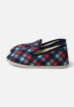 Le slip français Chaussons|Chaussons<Chaussons d'intérieur en laine-Pantoufles Tartan Bleu