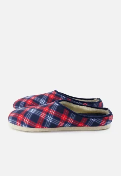 Le slip français Chaussons|Chaussons<Chaussons d'intérieur en laine-Claudio Tartan Bleu