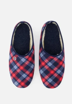 Le slip français Chaussons|Chaussons<Chaussons d'intérieur en laine-Claudio Tartan Bleu