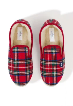 Le slip français Charentaises|Chaussons<Chaussons d'intérieur en laine-Charentaises Tartan Rouge