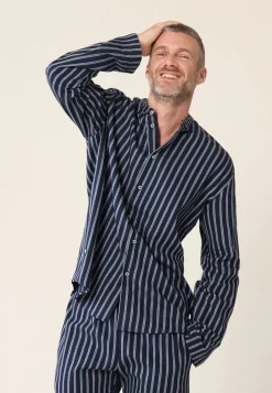 Le slip français Hauts De Pyjamas|Hauts De Pyjamas<Chemise de pyjama en flanelle-Tomer Pacifique Bleu