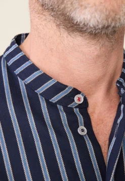 Le slip français Hauts De Pyjamas|Hauts De Pyjamas<Chemise de pyjama en flanelle-Tomer Pacifique Bleu