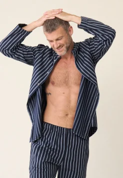 Le slip français Hauts De Pyjamas|Hauts De Pyjamas<Chemise de pyjama en flanelle-Tomer Pacifique Bleu